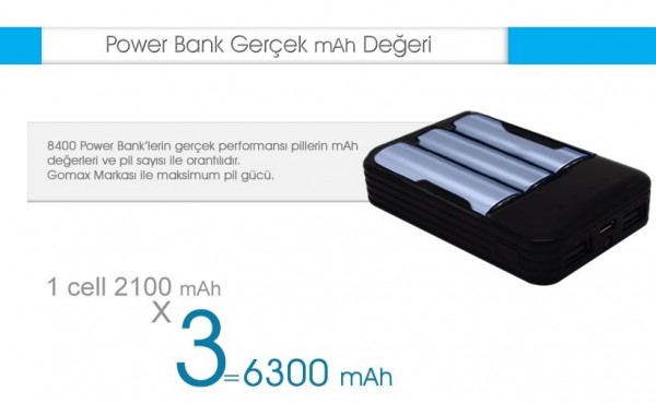 Gomax 8400 8400 mAh Powerbank — ürün görseli 8