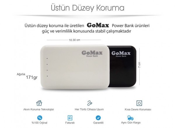 Gomax 8400 8400 mAh Powerbank — ürün görseli 5