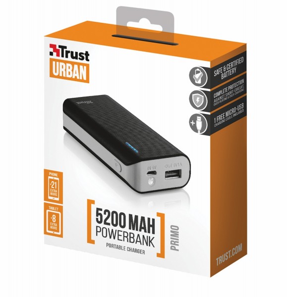 Trust Urban Primo 5200 5200 mAh Powerbank (21635) — ürün görseli 5