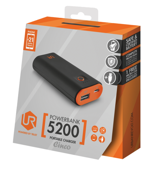 Trust Urban Revolt Cinco 5200 5200 mAh Powerbank (20509) — ürün görseli 10