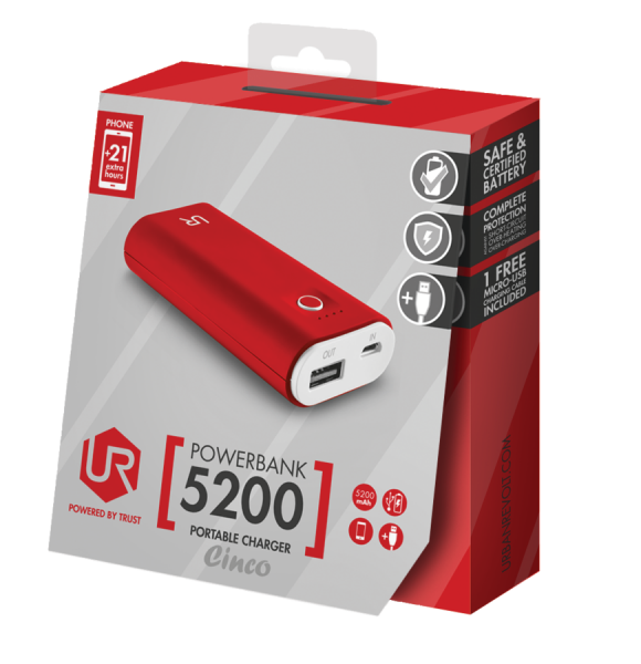 Trust Urban Revolt Cinco 5200 5200 mAh Powerbank (20509) — ürün görseli 12