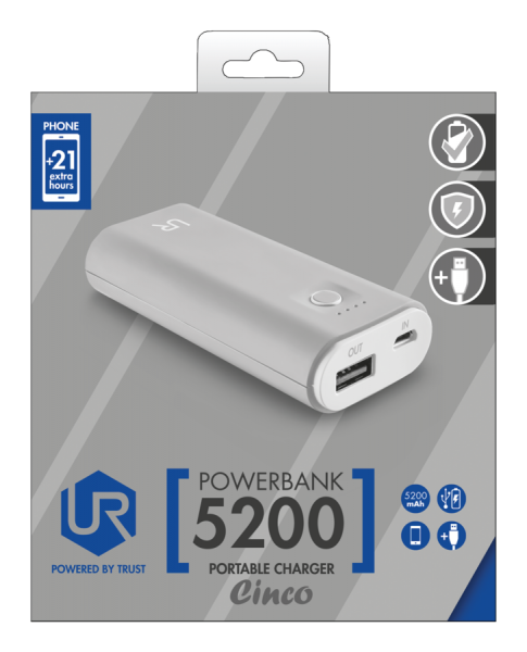 Trust Urban Revolt Cinco 5200 5200 mAh Powerbank (20509) — ürün görseli 15