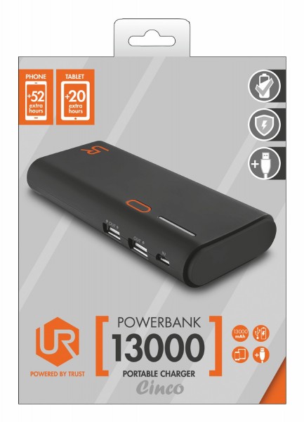 Trust Urban Revolt Cinco 13000 13000 mAh Powerbank (20496) — ürün görseli 4
