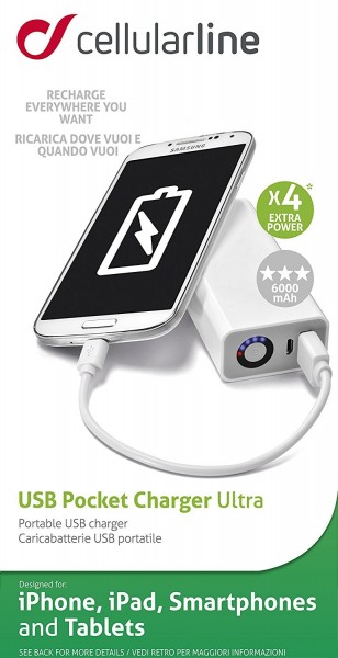 CellularLine Pocket Charger Ultra 6000 6000 mAh Powerbank (POCKETCHG6000) — ürün görseli 3