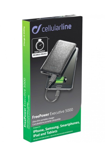 CellularLine FreePower Executive 5000 5000 mAh Powerbank (FREEPLEATH5000K) — ürün görseli 5