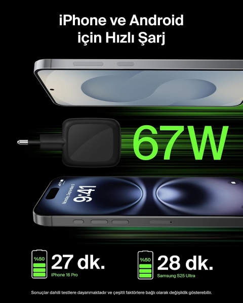 Belkin BoostCharge Pro Dual 67W Şarj Aleti (Sadece Adaptör) (WCH020KQ) — ürün görseli 5