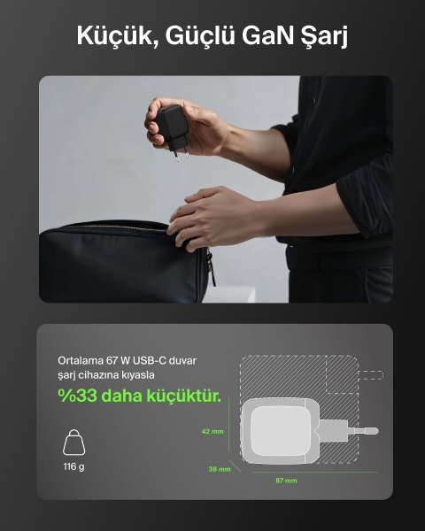 Belkin BoostCharge Pro Dual 67W Şarj Aleti (Sadece Adaptör) (WCH020KQ) — ürün görseli 11