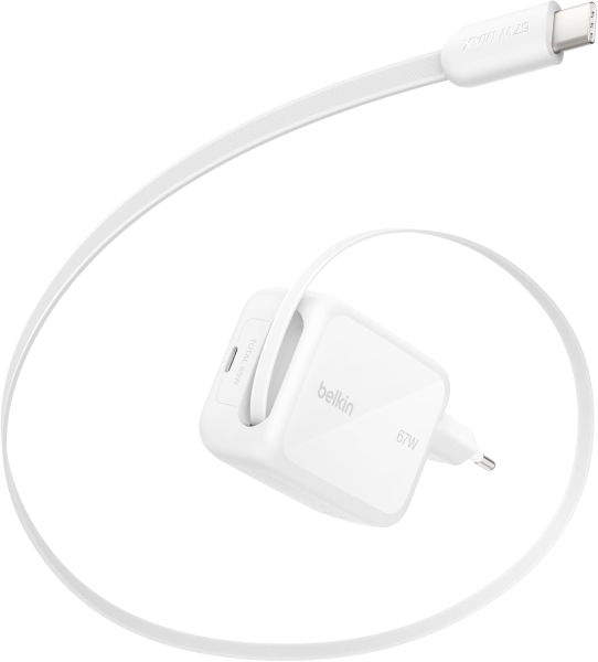 Belkin UltraCharge Retractable GaN 67W Şarj Aleti (WCH022) — ürün görseli 2