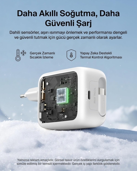 Belkin UltraCharge Retractable GaN 67W Şarj Aleti (WCH022) — ürün görseli 5