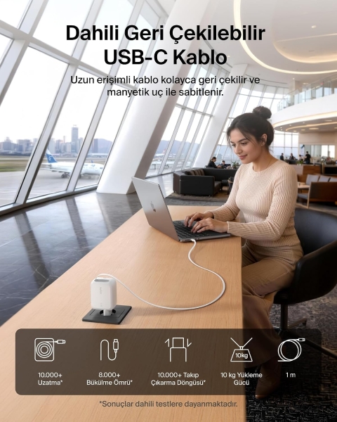 Belkin UltraCharge Retractable GaN 67W Şarj Aleti (WCH022) — ürün görseli 8