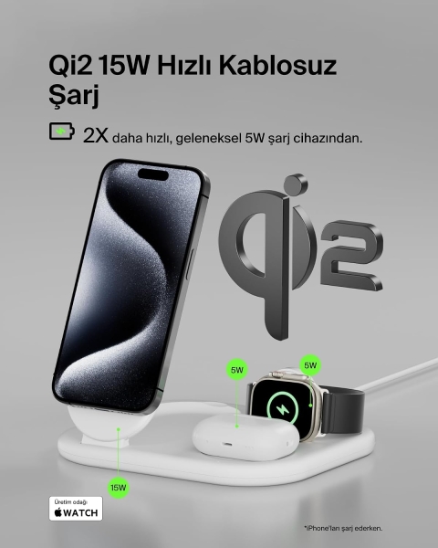 Belkin BoostCharge 3in1 Magnetic Foldable Şarj Aleti (WIZ029) — ürün görseli 5
