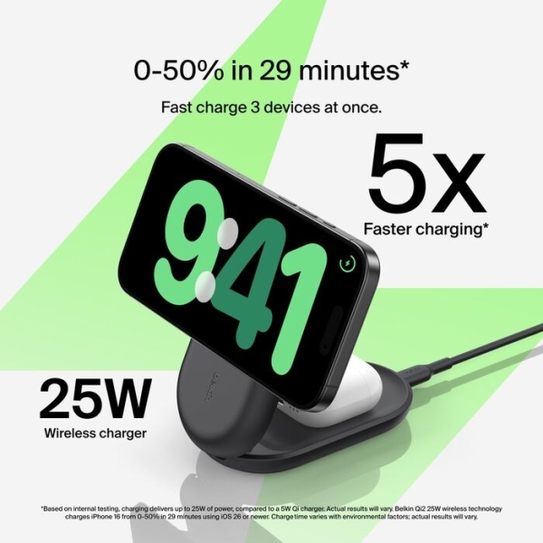 Belkin UltraCharge 3in1 Foldable Magnetic Şarj Aleti (WIZ037) — ürün görseli 4