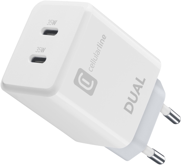 Cellularline Dual Charger 35W Şarj Aleti (ACHIPHUSB2PD35WW)