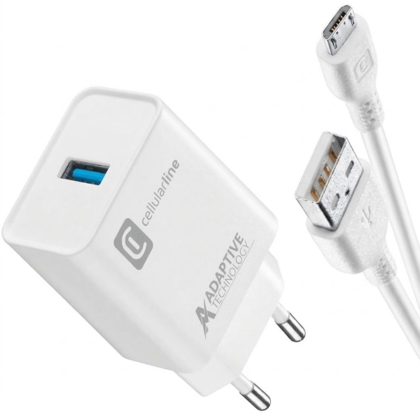Cellularline Adaptive Fast Charger Kit 15W Şarj Aleti (ACHSMKIT15WMUSBW) — ürün görseli 2