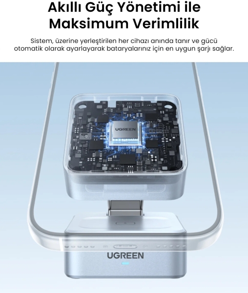 Ugreen MagFlow 2in1 Qi2 25W Şarj Aleti (55960B) — ürün görseli 4