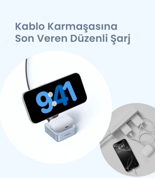 Ugreen MagFlow 2in1 Qi2 25W Şarj Aleti (55960B) — ürün görseli 8