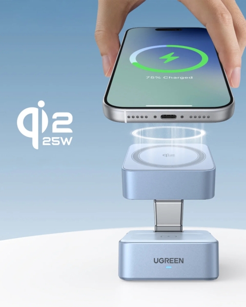 Ugreen MagFlow 2in1 Qi2 25W Şarj Aleti (55960B) — ürün görseli 3