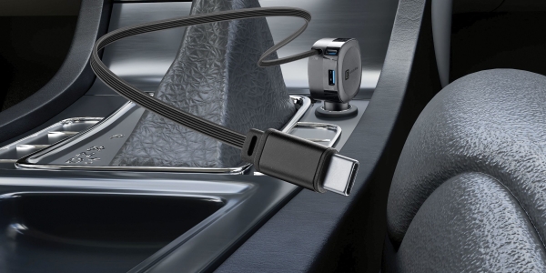 Cellularline Retractable Car 60W Şarj Aleti (CBRROLL2USB60WK) — ürün görseli 5