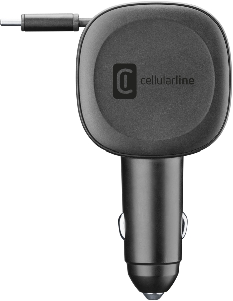 Cellularline Retractable Car 60W Şarj Aleti (CBRROLL2USB60WK)