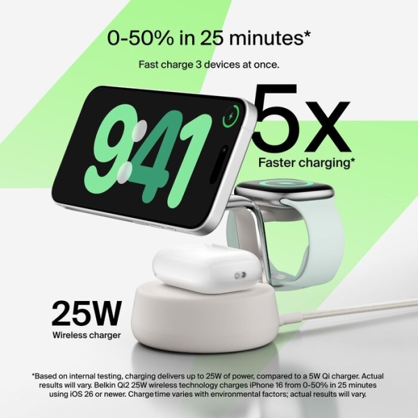 Belkin UltraCharge Pro 3 in 1 Şarj Aleti (WIZ040) — ürün görseli 6