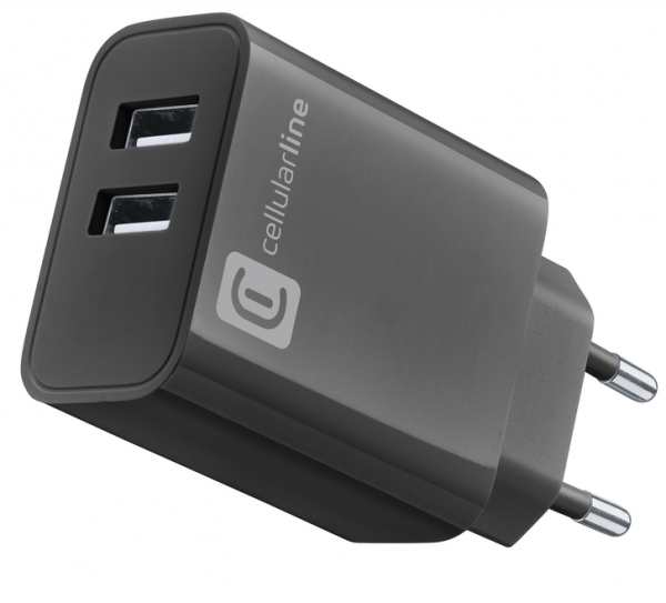Cellularline Multipower 24W Şarj Aleti (ACHUSB2USBA24WK)