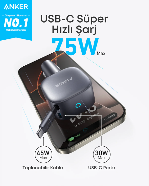 Anker Nano 75W Şarj Aleti (A2738) — ürün görseli 2