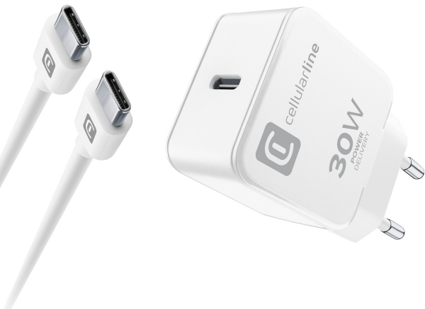 Cellularline USB-C Charger Kit Apple C2C 30W Şarj Aleti (ACHIPHKITC2CPD30WW)