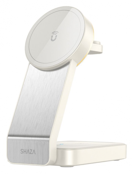 Shaza 3 in 1 Katlanabilir Kablosuz Şarj Aleti (SG1501/WT)