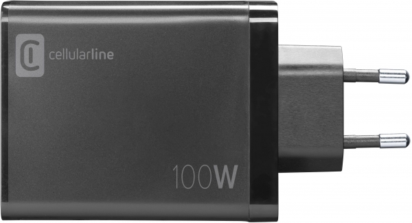 Cellularline Nano GaN 100W Şarj Aleti (ACHUSBGAN4WAL100WK)