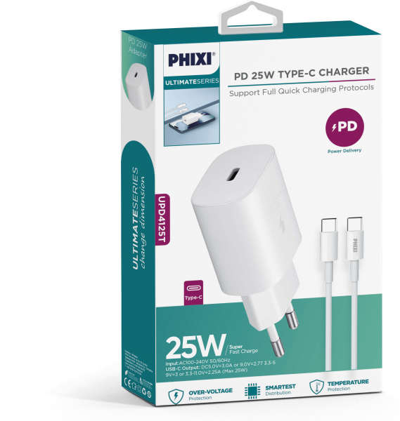 Phixi Ultimate UPD4125T Şarj Aleti (USB Type-C) — ürün görseli 2