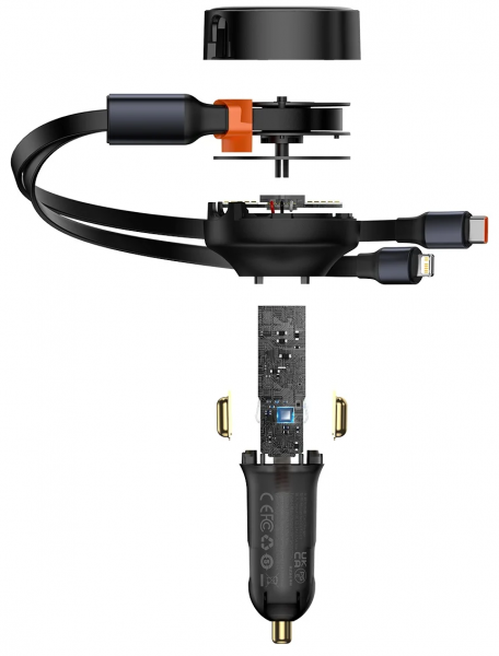 Baseus Enjoyment Retractable 2 in 1 30W Şarj Aleti (CGTX000001) — ürün görseli 3