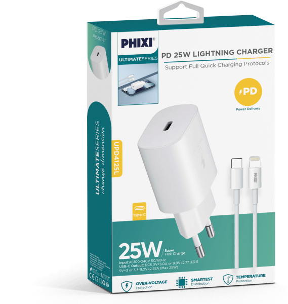 Phixi Ultimate UPD4125L Şarj Aleti (Lightning) — ürün görseli 2