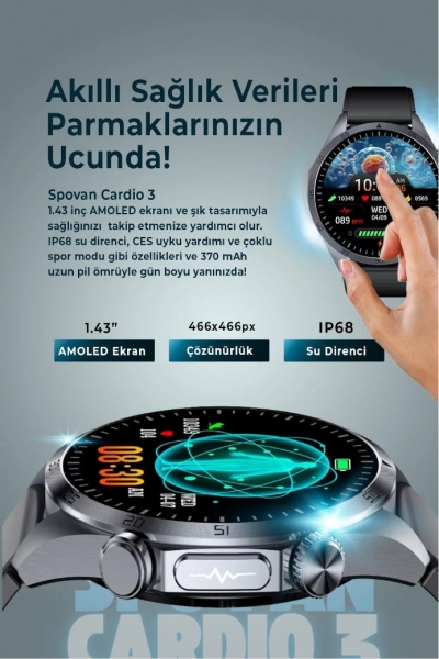 Spovan Cardio 3 Akıllı Saat — ürün görseli 4