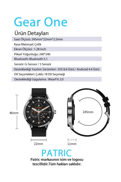 Patric Gear One Akıllı Saat — ürün görseli 3