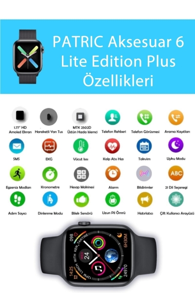 Patric 6 Lite Edition Plus Akıllı Saat (PTRCW6LITE) — ürün görseli 2