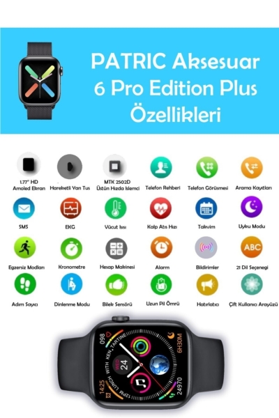Patric 6 Pro Edition Plus Akıllı Saat (PTRCW6) — ürün görseli 2