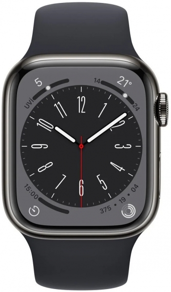 Apple Watch Series 8 Cellular 41mm Paslanmaz Çelik Kasa ve Spor Kordon Akıllı Saat (MNJJ3TU/A) — ürün görseli 3