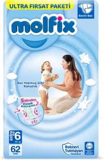 Molfix 6 Beden 62 Adet Bebek Bezi — ürün görseli 1