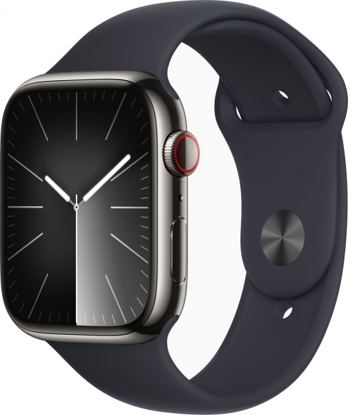 Apple Watch Series 9 Cellular 45mm Paslanmaz Çelik Kasa ve Spor Kordon Akıllı Saat (MRMW3TU/A)