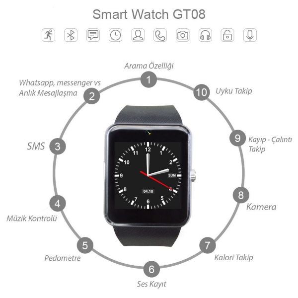 Case 4U GT08 Akıllı Saat — ürün görseli 4