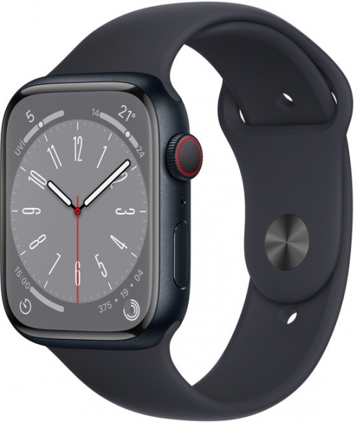 Apple Watch Series 8 Cellular 45mm Alüminyum Kasa ve Spor Kordon Akıllı Saat (MNK43TU/A)