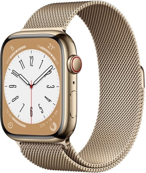 Apple Watch Series 8 Cellular 45mm Paslanmaz Çelik Kasa ve Milano Kordon Akıllı Saat (MNKX3TU/A) — ürün görseli 3