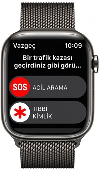 Apple Watch Series 8 Cellular 45mm Paslanmaz Çelik Kasa ve Milano Kordon Akıllı Saat (MNKX3TU/A) — ürün görseli 4