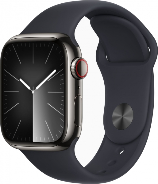 Apple Watch Series 9 Cellular 41mm Paslanmaz Çelik Kasa ve Spor Kordon Akıllı Saat (MRJ93TU/A)