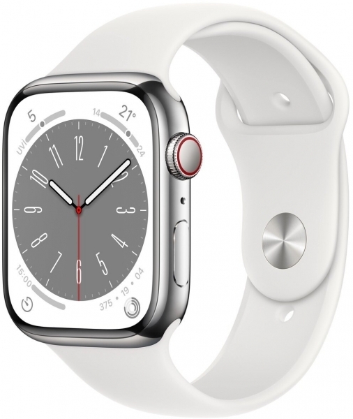 Apple Watch Series 8 Cellular 45mm Paslanmaz Çelik Kasa ve Spor Kordon Akıllı Saat (MNKU3TU/A) — ürün görseli 3