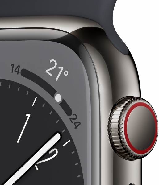 Apple Watch Series 8 Cellular 45mm Paslanmaz Çelik Kasa ve Spor Kordon Akıllı Saat (MNKU3TU/A) — ürün görseli 5