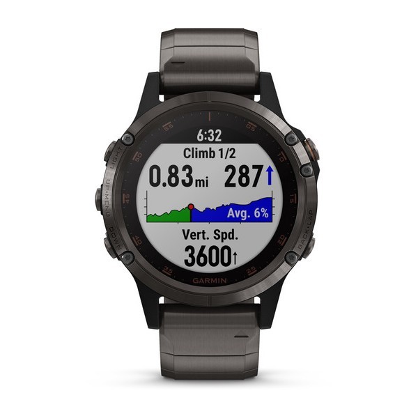 Garmin Fenix 5 Plus Sapphire Carbon Gray DLC Titanium Watch & Band Aktivite Saati (Titanyum) (010-01988-02) — ürün görseli 5