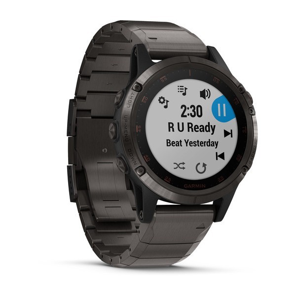 Garmin Fenix 5 Plus Sapphire Carbon Gray DLC Titanium Watch & Band Aktivite Saati (Titanyum) (010-01988-02) — ürün görseli 3