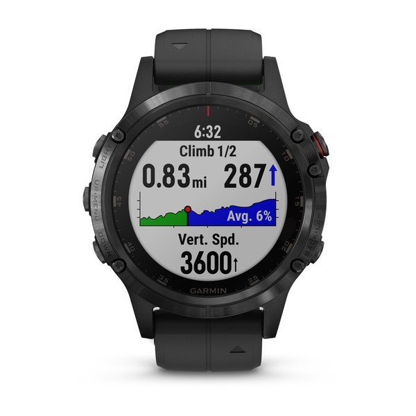 Garmin Fenix 5 Plus Sapphire Black with Black Band Aktivite Saati (Silikon) (010-01988-00) — ürün görseli 5