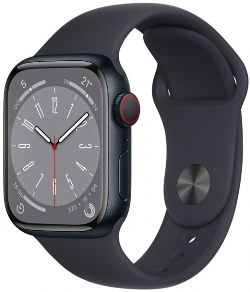 Apple Watch Series 8 Cellular 41mm Alüminyum Kasa ve Spor Kordon Akıllı Saat (MNHV3TU/A)